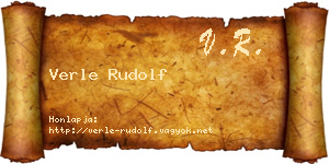 Verle Rudolf névjegykártya